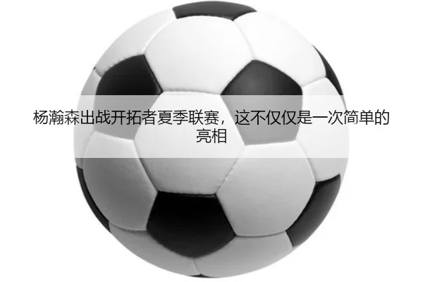 杨瀚森出战开拓者夏季联赛，这不仅仅是一次简单的亮相